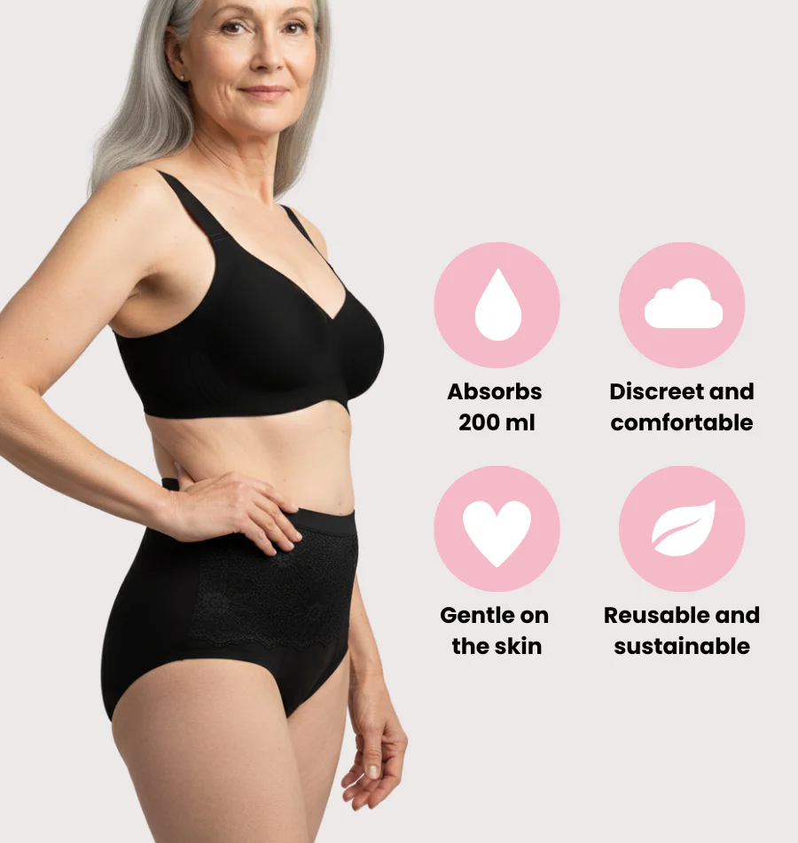 Floral Lace Brief – Extra Heavy Urine Leakage - Image 3