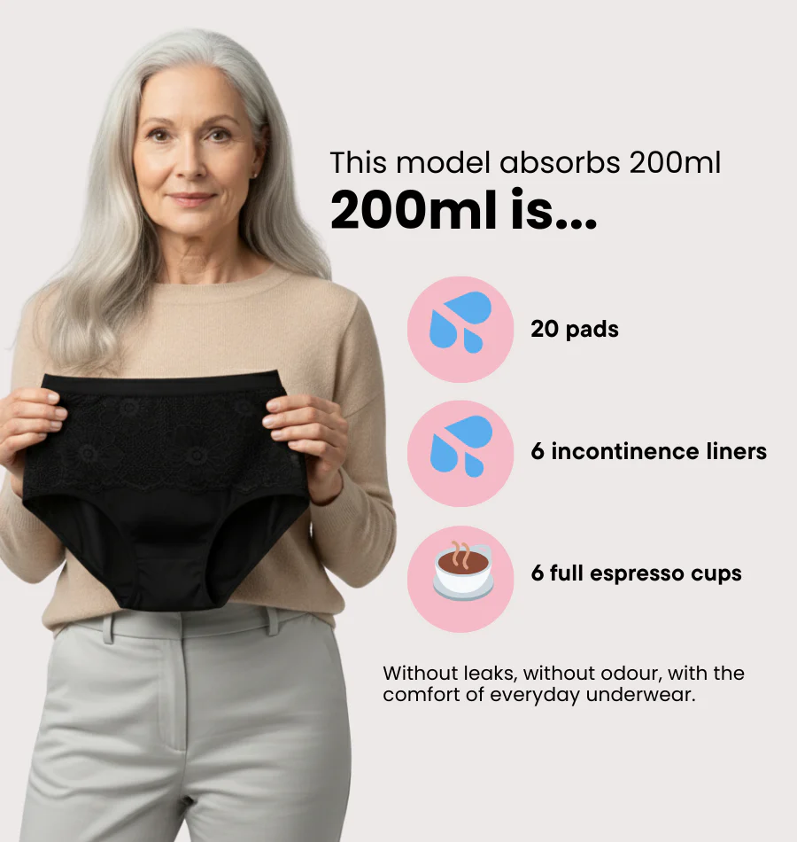 Floral Lace Brief – Extra Heavy Urine Leakage - Image 5